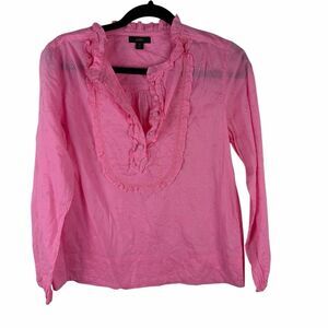 J. Crew Pink Popover Blouse- size S